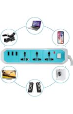Power Extension Board 3 USB Port with 3 pin Multi Plug Power Socket Electric Strip Cord Home & Office use - Image 3