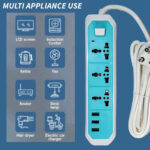 Power Extension Board 3 USB Port with 3 pin Multi Plug Power Socket Electric Strip Cord Home & Office use