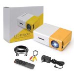 Mini Portable LED Projector with Multiple Interfaces Like AV, Audio, USB, HDMI, Micro SD, Film Projector for Children’s, Home Cinema, Compatible with Smartphone/Laptop/PS4/Firestick