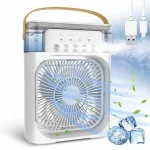 Portable Air Conditioner Fan, Mini Evaporative Air Cooler with 7 Colors LED Light, 1/2/3 H Timer, 3 Wind Speeds and 3 Spray Modes for Office, Home, Dorm, Trave