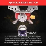Camping Gas Stove | Portable Gas Stove For Camping Cooking Set | Ultra light |Small For Traveling | Camping Accessories For Outdoor | Red & Silver (1 Gas stove) - Image 2